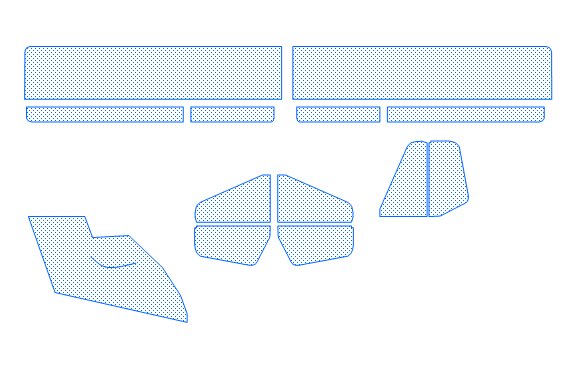 Sail set for Flightstar II Series drawing CAD